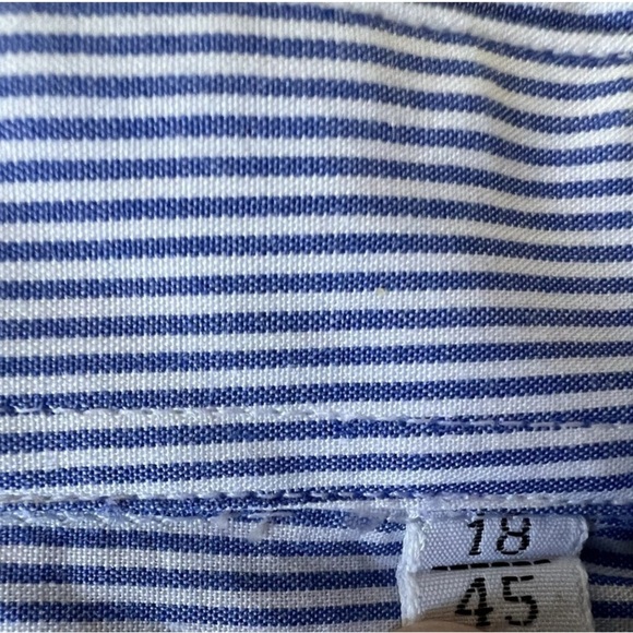 Missoni Men's 18/45 Blue Stripe Cotton Long Sleeve Button Up Dress Shirt 912 - Picture 3 of 3